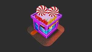 3D Candy Shop hand painted Blender low poly model