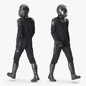 3D sci fi astronaut black