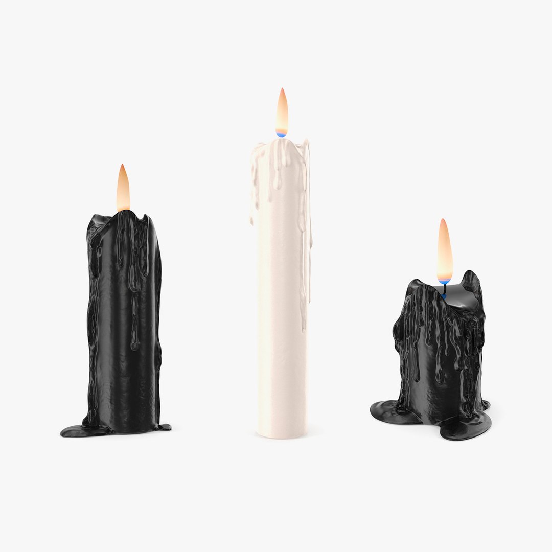 Melted Candles Collection 3D model preview