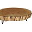Coffee table made solid wood slab split in Loft style Wood Round 3D model