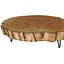 Coffee table made solid wood slab split in Loft style Wood Round 3D model