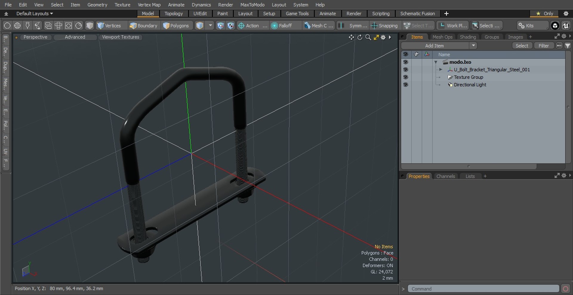 3D model U Bolt Bracket Triangular Steel - TurboSquid 1959469