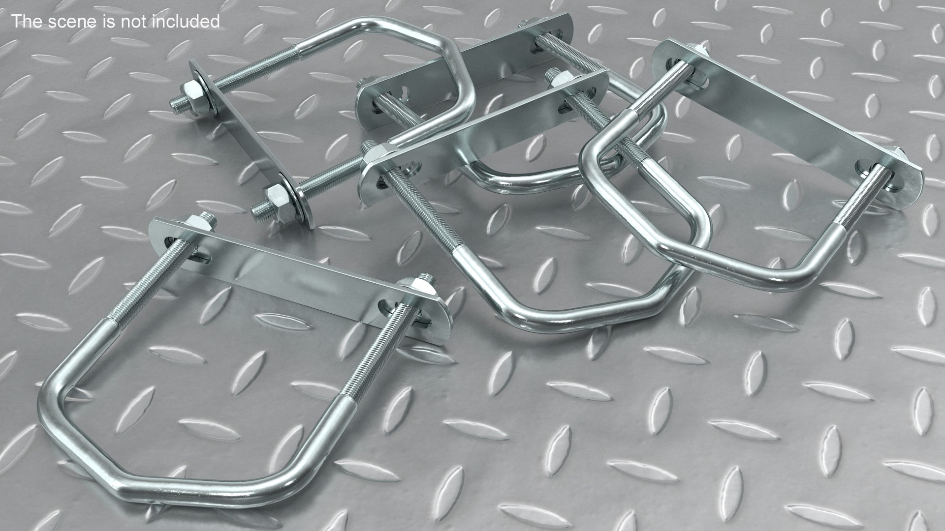 3D model U Bolt Bracket Triangular Steel TurboSquid 1959469