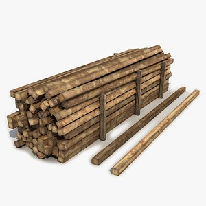 3d model wooden wood beam