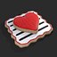 Layered Valentines Square Heart Cookie
