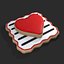 Layered Valentines Square Heart Cookie