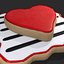 Layered Valentines Square Heart Cookie