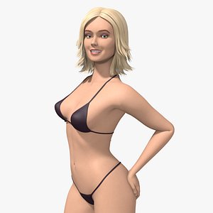Tall Blonde In Bikini