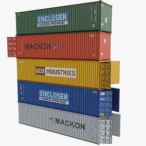 5 Cargo Container Single mat All PBR Unity UE Textures