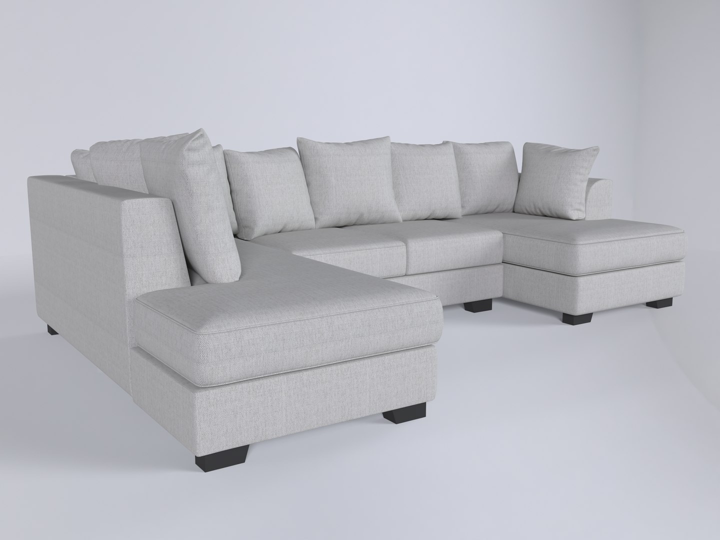 3D KINGSTON SOFA U SHAPE LEFT WHITE TO Model TurboSquid 1943942