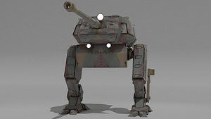 Destroyer Mech Walker with RIG and LOWPOLY Forest Camo 3D