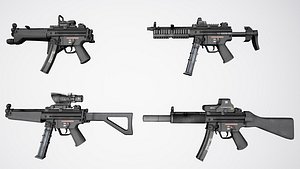 MP5 modulare Gun Weapon model 3D
