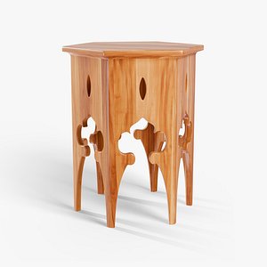 Moroccan Hexagon Side Table 3D