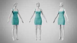 3D Dress 52 Dark Cyan