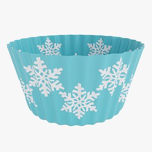 3D Cupcake case with snowflakes model