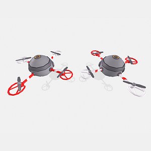 3D Low Poly Sci-Fi Drone model