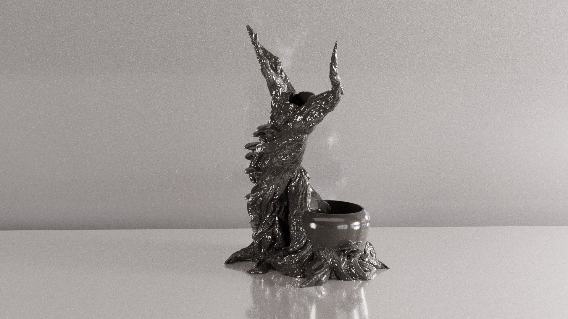 BackFlow Incense Burner Tree And Vase For 3D Printing 3D Model