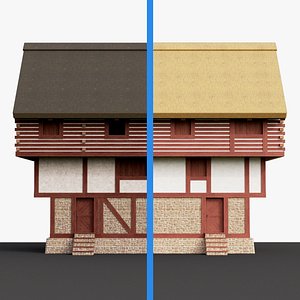 3D Medieval House 3D Modular kit model