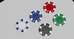 Jetons poker propre 3D model