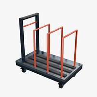 Vertical Panel Transport Cart 1050x610mm Configuration 02