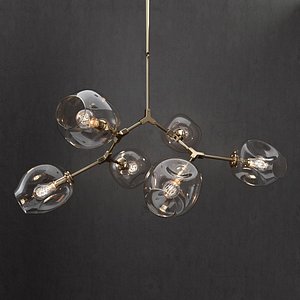 Branching bubble 6 lamps 2 Clear Gold