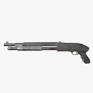 Pump Shotgun 3D Model $8 - .blend .dae .fbx .obj .stl