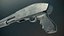 Schrotflinte aus zerkratztem Eisen Low-Poly
