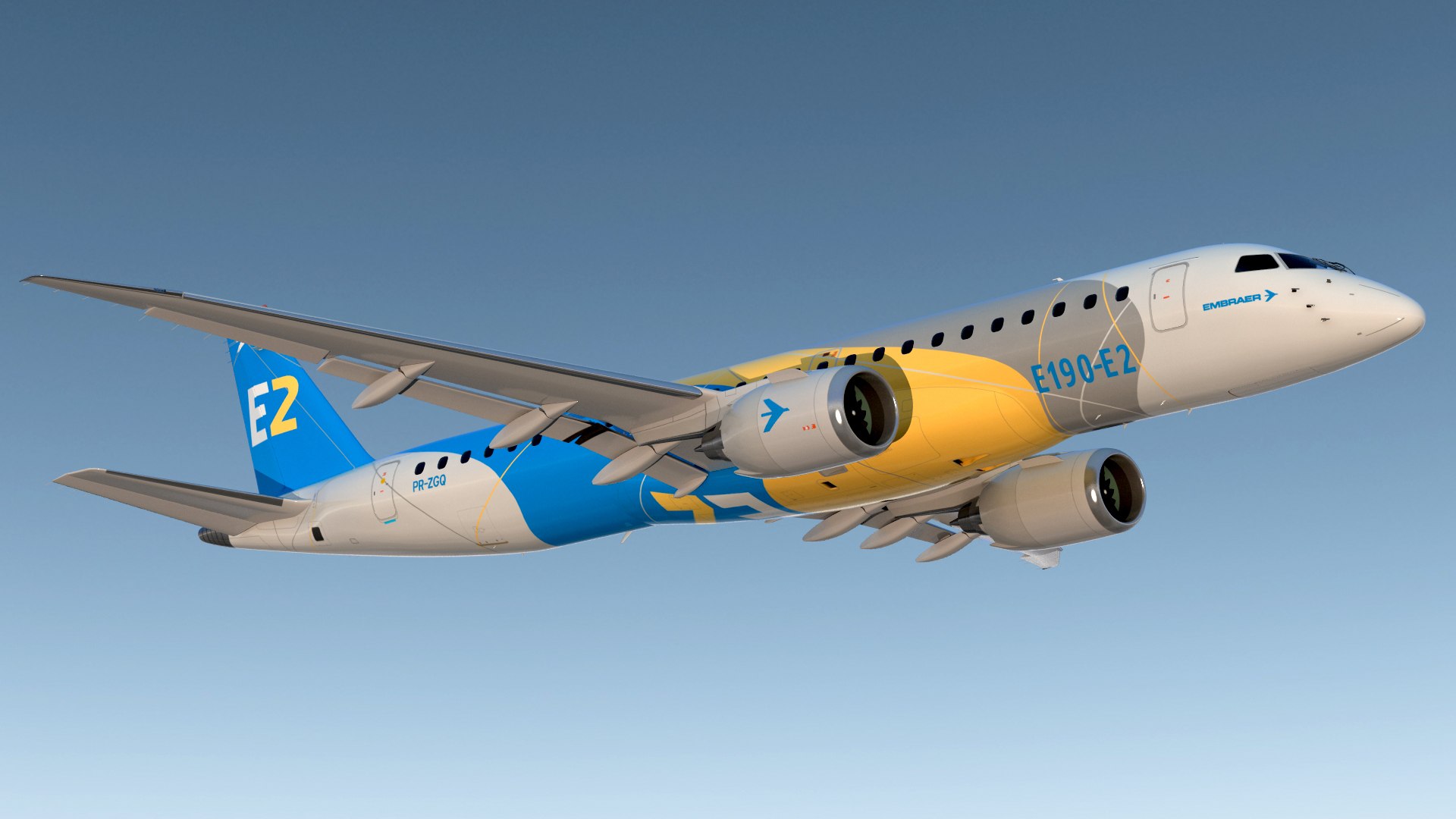 Embraer E-Jet E190-E2 3D model preview