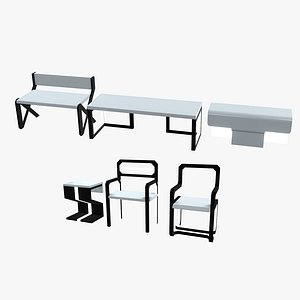 Minimalistic Sci-Fi Tables and Chairs