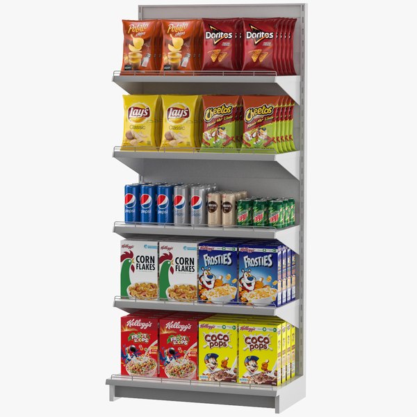 supermarket shelves grocery 3D model