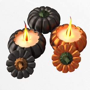 Candle Pumpkin Halloween 3D model