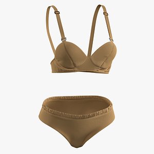 bra and panty with 2 texture and smart material 3D model
