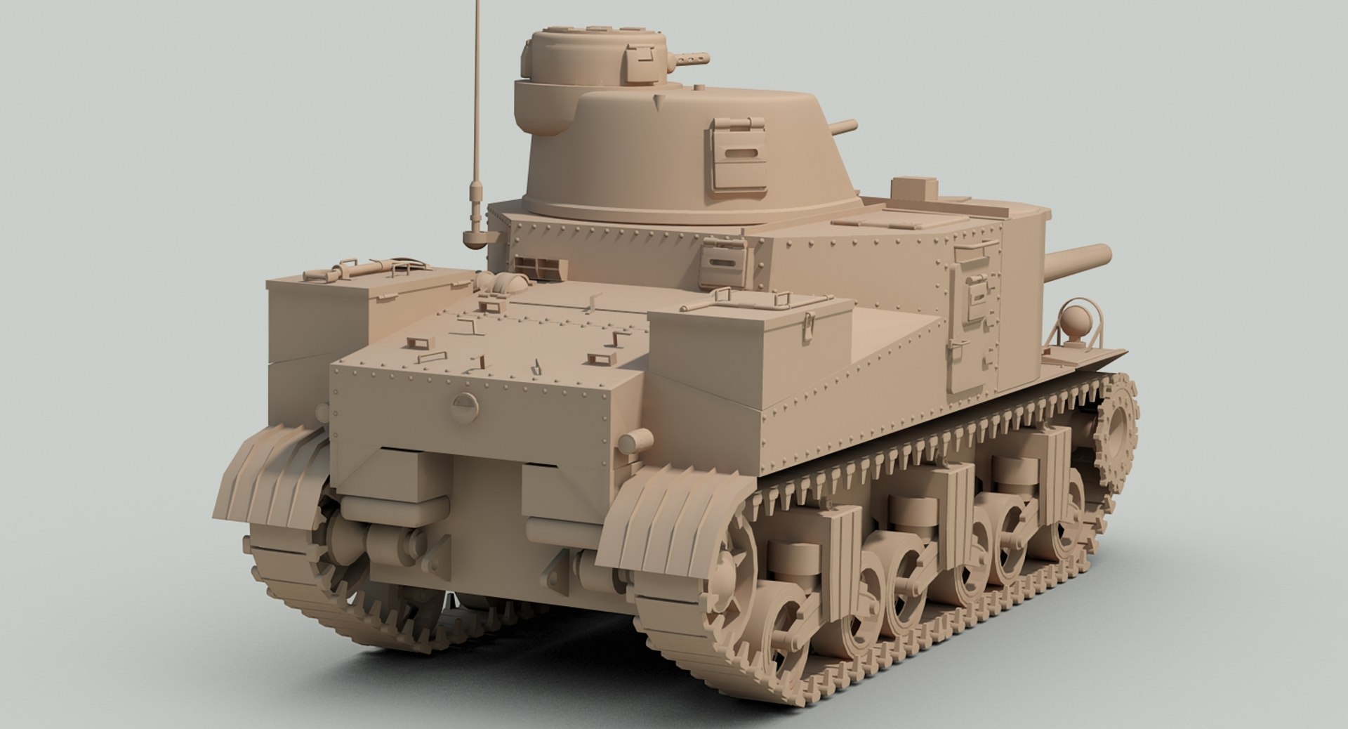 Ww2 M3 Lee Tank Tracks 3d Model