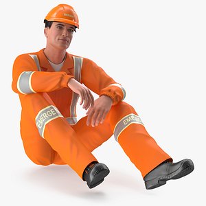 rescuer sitting pose rescue 3D model