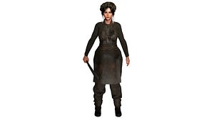 3D AAA 3D FANTASY MEDIEVAL CHARACTER-YOUNG MEAT BUTCHER GIRL 02