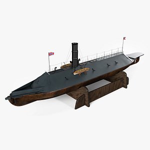 CSS Virginia Ship on Wood Stand