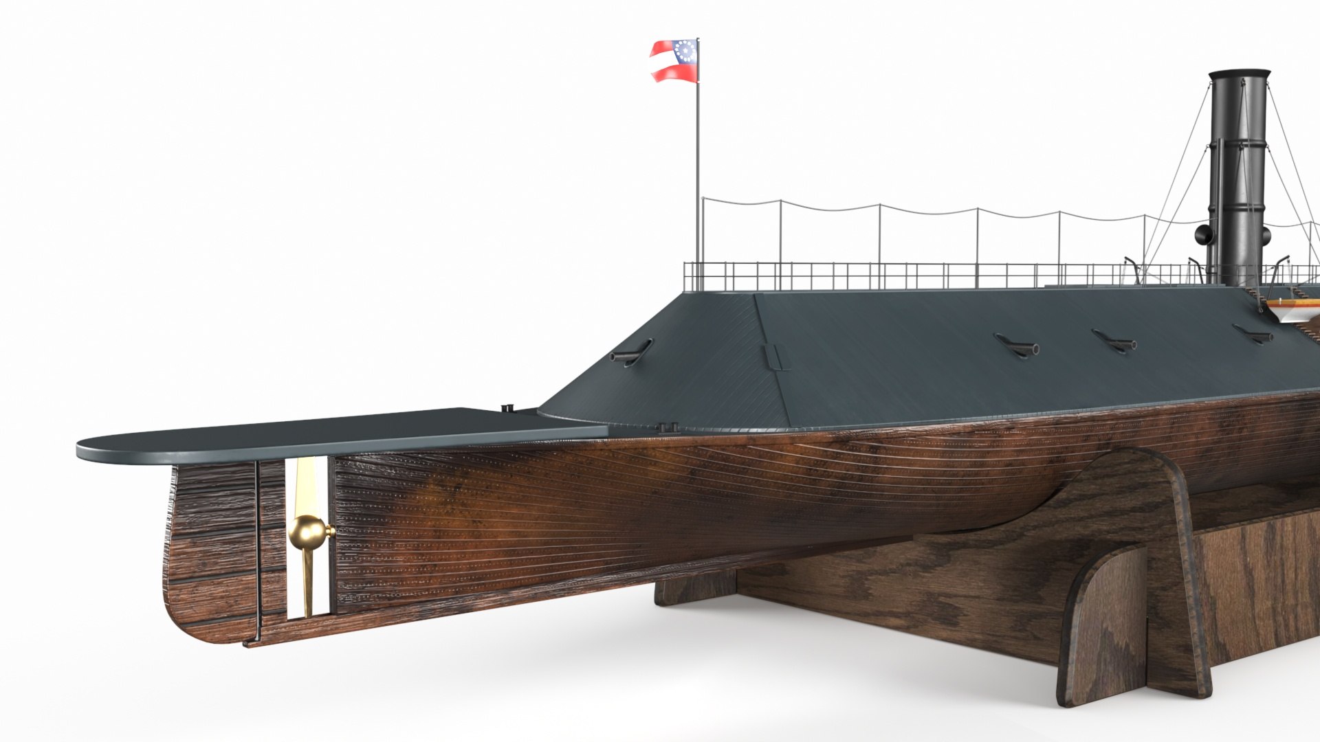 CSS Virginia Ship On Wood Stand 3D - TurboSquid 2370102