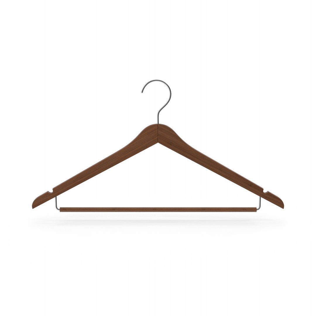 3D Clothes Hanger Dark Wood TurboSquid 2139113