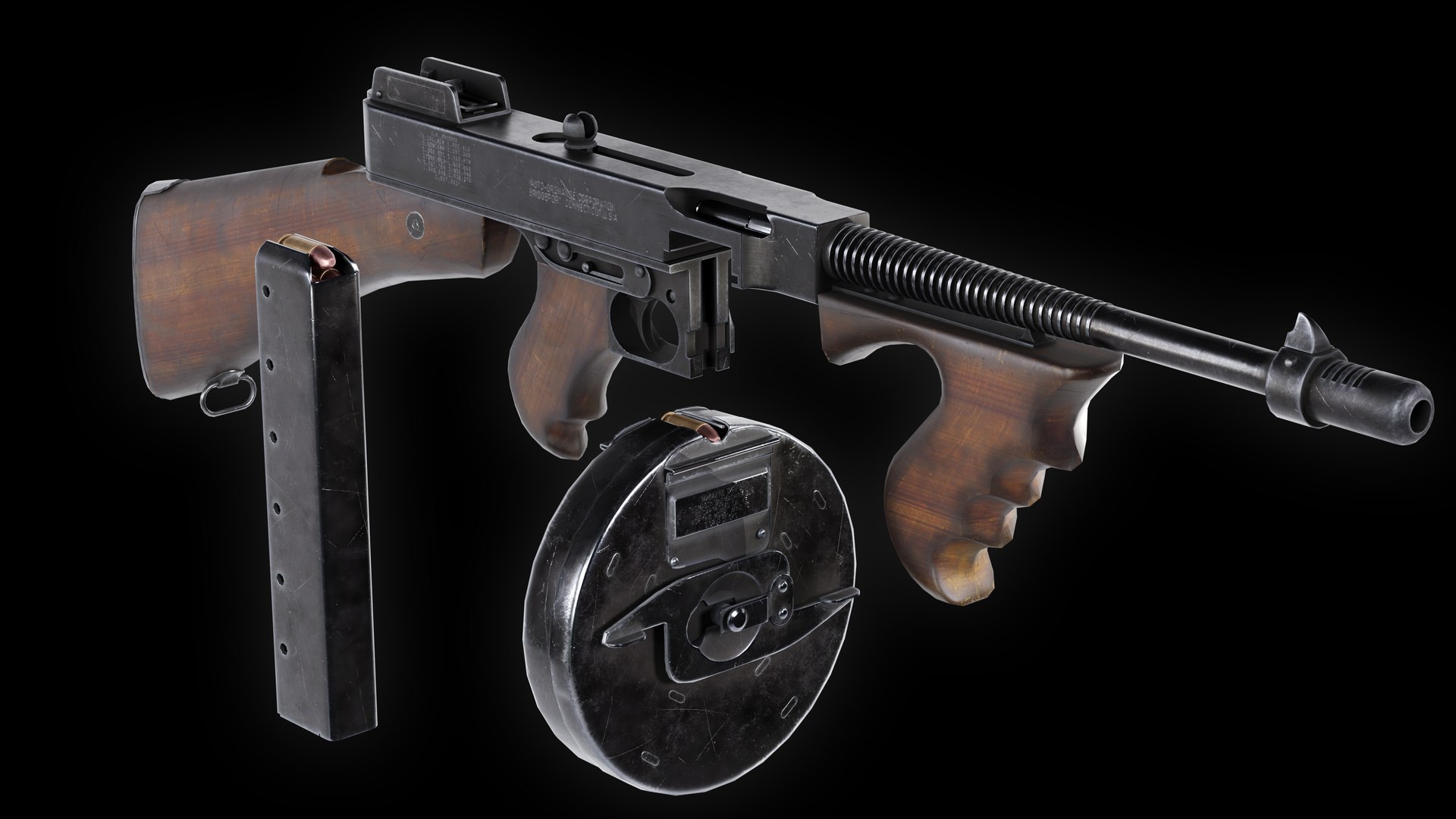 Tommy Gun Low Poly Model - TurboSquid 2217520