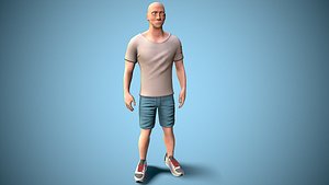 3D rigged man model