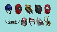 Marvel Heroes Characters Accessories Masks Helmets Design