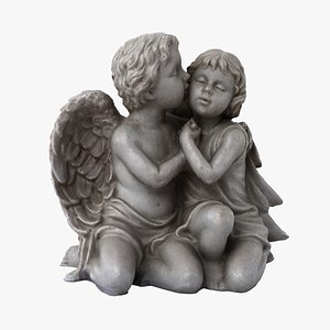 angel statuette realistic 3d obj