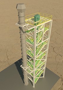 3D tower bucket elevator chimney model
