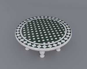 3D Round Marble Table model