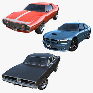 3D muscle cars pbr vehicles