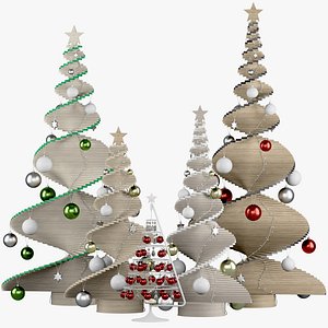 Christmas trees set
