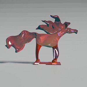 A fiery horse with a big flames