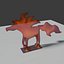 A fiery horse with a big flames model