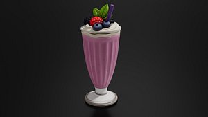 Food Smoothies - Milkshakes Mixed Berry Milkshake 3D model