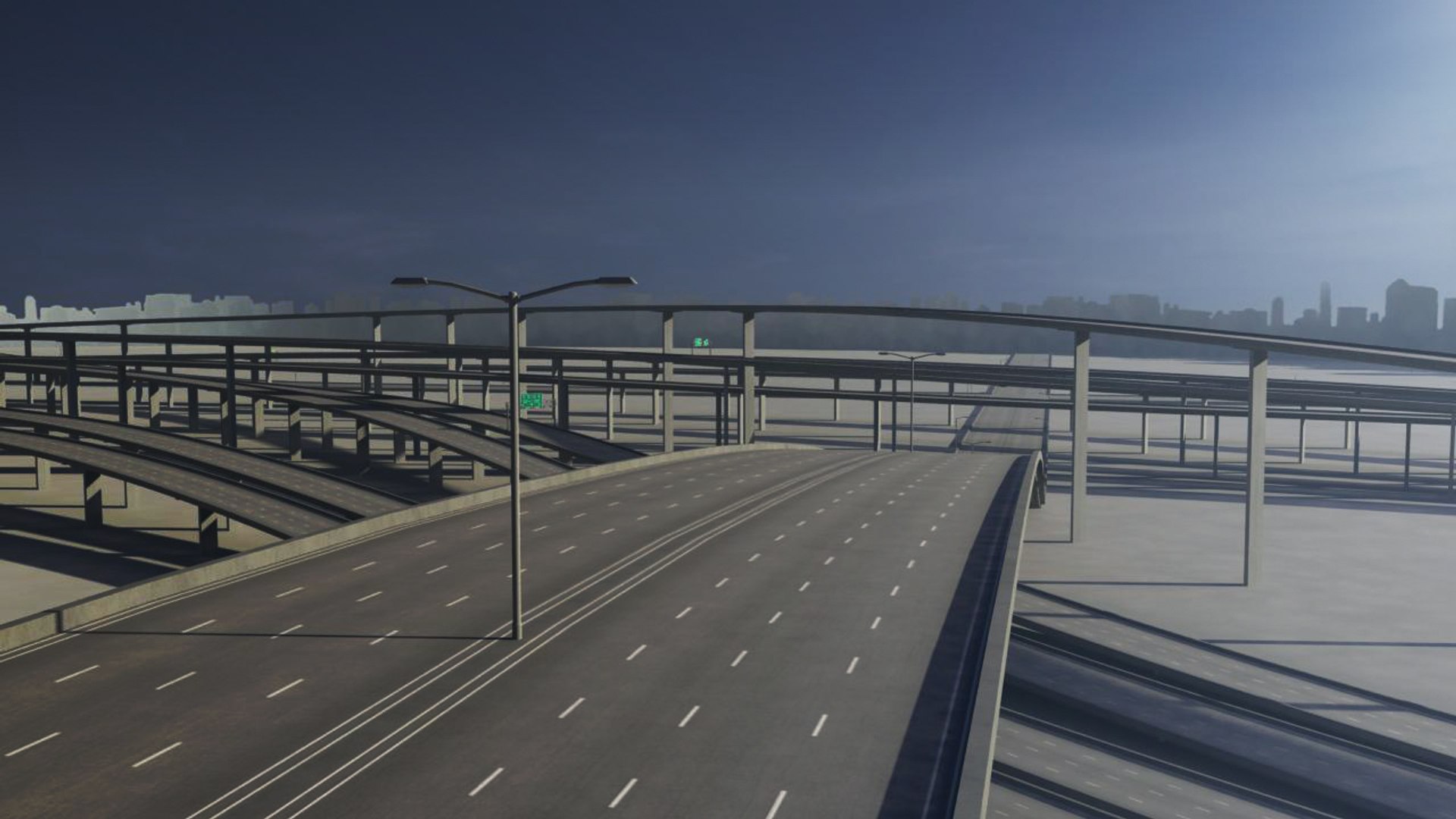 3D Freeway Roads Street - TurboSquid 1339732